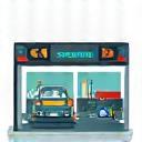 Icon representing a toll road sign.